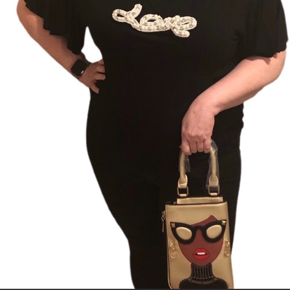 GOLD PERSONALITY BAG CROSSBODY SATCHEL - Picture 3 of 5